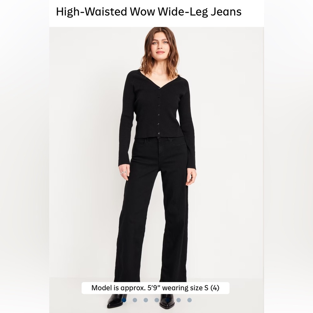 Old Navy High Waist WOW Wide Leg Jeans in Black Jack-Never Worn